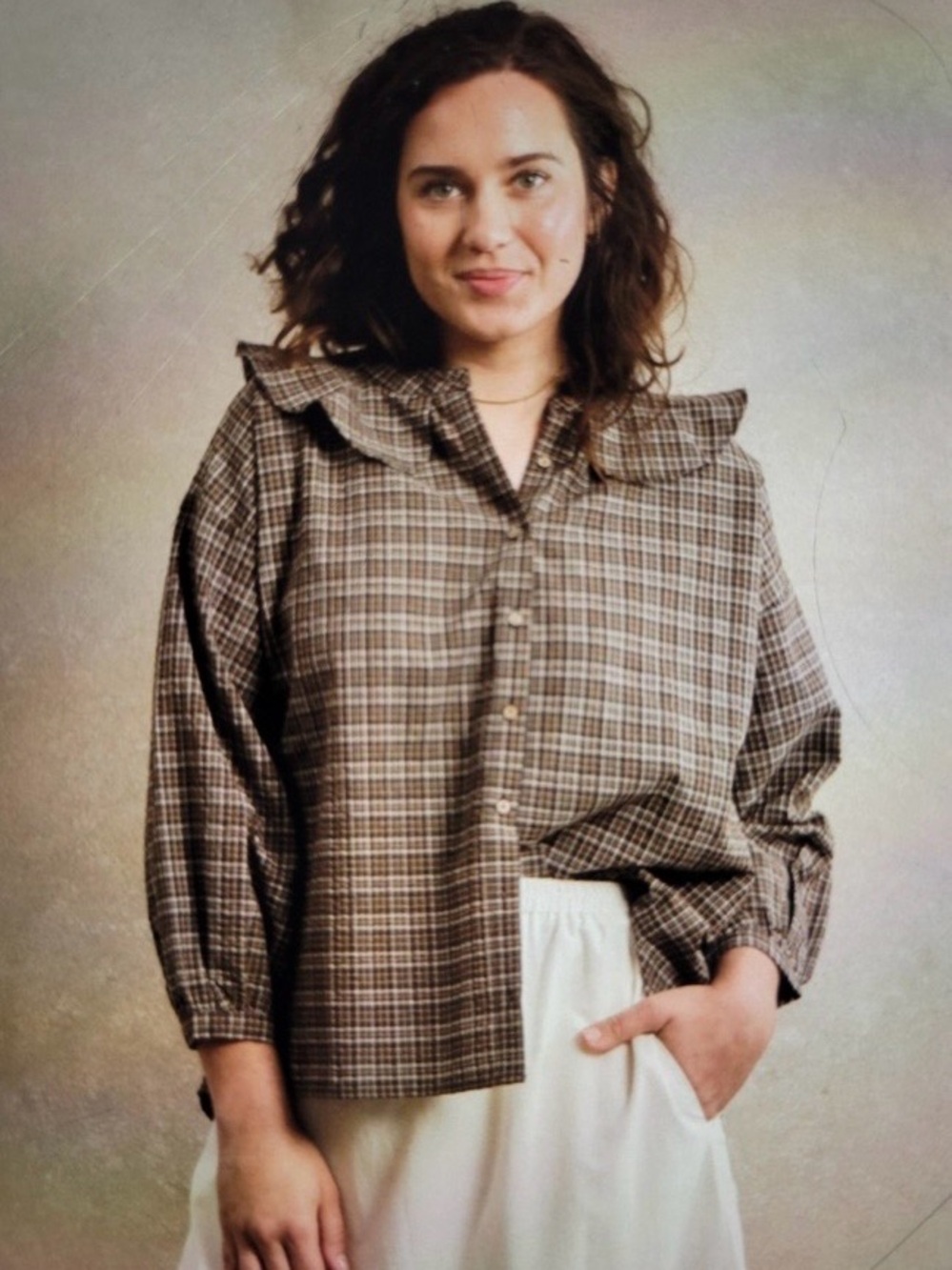 NWT Neuflora Elizabeth top in plaid